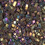 5mm Metallic Purple Gold Iris Miyuki Half Tila Beads #HTL-188