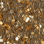 5mm 24 Karat Gold Plated Miyuki Half Tila Beads #HTL-191