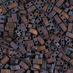 5mm Matte Metallic Dark Raspberry Iris Miyuki Half Tila Beads #HTL-2005