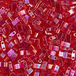 5mm Transparent Red AB Miyuki Half Tila Beads #HTL-254
