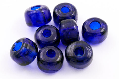 9mm Transparent Dark Sapphire Glass Crow Bead (50 Pcs) #IGM001