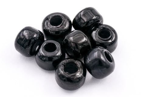 9mm Black Glass Crow Bead (50 Pcs) #IGM002