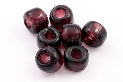9mm Transparent Amethyst Glass Crow Bead (50 Pcs) #IGM005