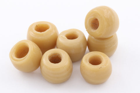 9mm Beige Glass Crow Bead (50 Pcs) #IGM011