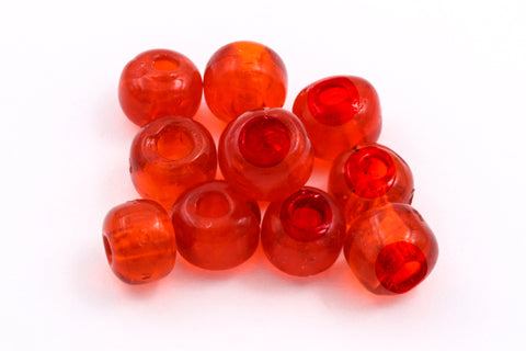 6mm Transparent Light Siam Glass Crow Bead (50 Pcs) #IGN001