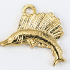 12mm Bright Gold Sailfish Charm (2 Pcs) #CHE165-General Bead