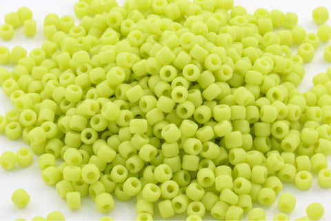 11/0 Matte Opaque Lime Green Japanese Seed Bead (10 Gm, 40 Gm, 1/2 Kilo) #JPJ019