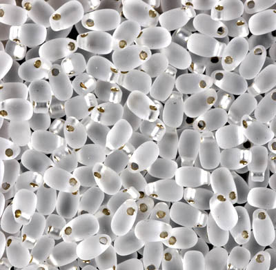 LDP-1F 3mm x 5.5mm Matte Silver Lined Crystal Miyuki Drop Beads (125 Gm)