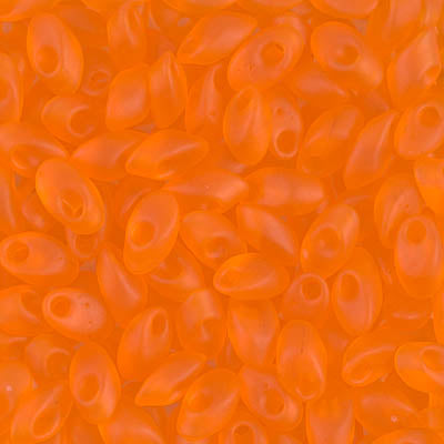 7mm Matte Transparent Orange Miyuki Long Magatama Bead (125 Gm) #138F