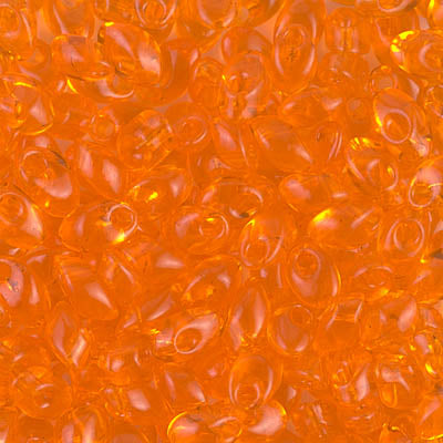 7mm Transparent Orange Miyuki Long Magatama Bead (125 Gm) #138