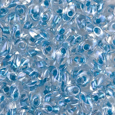 7mm Sparkling Sky Blue Lined Crystal Miyuki Long Magatama Bead (125 Gm) #1529