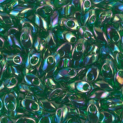 7mm Transparent Green AB Miyuki Long Magatama Bead (125 Gm) #179