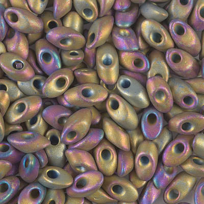 7mm Matte Nickel Plated AB Miyuki Long Magatama Bead (50 Gm) #190FR