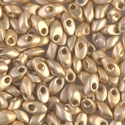 7mm Matte 24 Kt Gold Light Plated Miyuki Long Magatama Bead (25 Gm) #193F