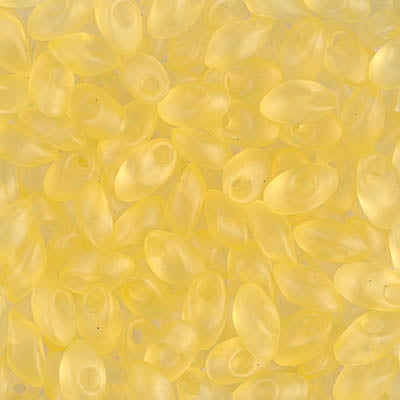 7mm Matte Transparent Light Yellow Miyuki Long Magatama Bead (125 Gm) #2101F