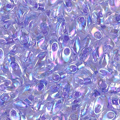 7mm Lilac Lined Crystal AB Miyuki Long Magatama Bead (125 Gm) #2145