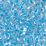 7mm Aqua Lined Crystal AB Miyuki Long Magatama Bead (125 Gm) #2149