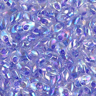 7mm Violet Lined Crystal AB Miyuki Long Magatama Bead (125 Gm) #2150