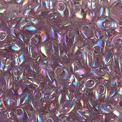 7mm Transparent Smoky Amethyst AB Miyuki Long Magatama Bead (125 Gm) #256