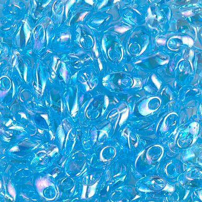 7mm Transparent Aqua AB Miyuki Long Magatama Bead (125 Gm) #260