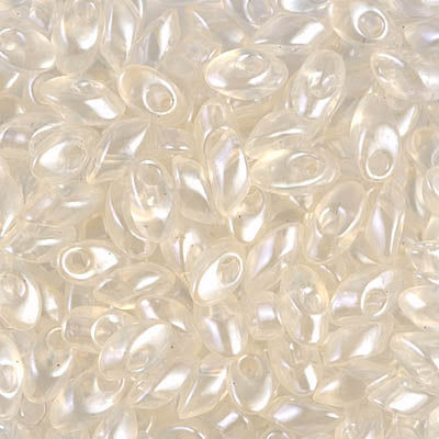 7mm Transparent Pale Beige Luster Miyuki Long Magatama Bead (125 Gm) #3504