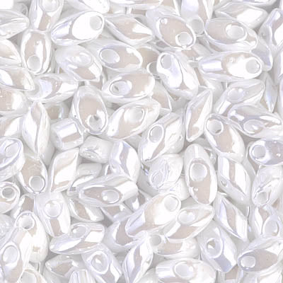 7mm White Pearl Ceylon Miyuki Long Magatama Bead (125 Gm) #420