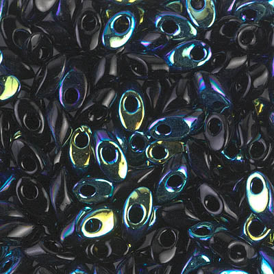 7mm Jet AB Miyuki Long Magatama Bead (125 Gm) #4555