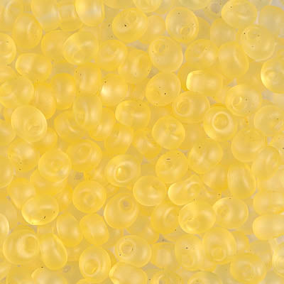 4mm Matte Transparent Light Yellow Magatama Bead (125 Gm) #2101F