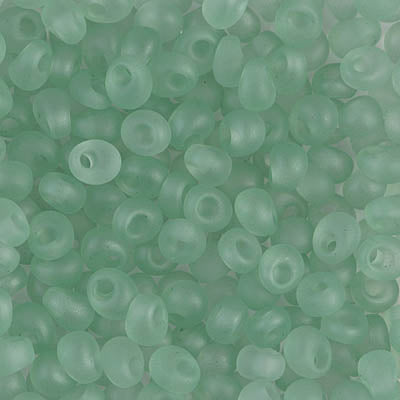 4mm Matte Sea Glass Green Magatama Bead (125 Gm) #2104F