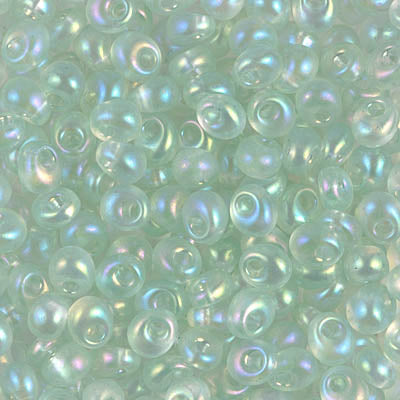 4mm Sea Glass Green AB Magatama Bead (125 Gm) #2134