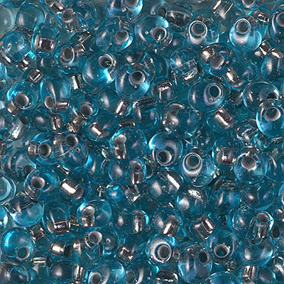 4mm Copper Lined Light Aqua Magatama Bead (50 Gm) #976