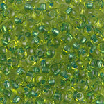 4mm Sparkling Green Lined Chartreuse Magatama Bead (125 Gm) #F44