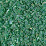 5mm Matte Transparent Green AB Miyuki Quarter Tila Beads #QTL-146FR