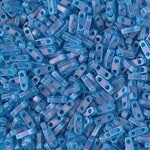 5mm Matte Transparent Capri Blue AB Miyuki Quarter Tila Beads #QTL-149FR