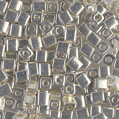 3mm Galvanized Silver Miyuki Cube Bead (125 Gm) #1051