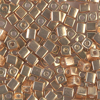 3mm Galvanized Gold Miyuki Cube Bead (125 Gm) #1052