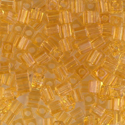1.8mm Transparent Light Topaz Miyuki Cube Bead (125 Gm) #132