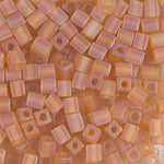 4mm Matte Transparent Topaz AB Miyuki Cube Bead (125 Gm) #133FR