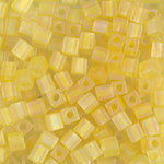 4mm Matte Transparent Yellow AB Miyuki Cube Bead (125 Gm) #136FR
