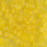 4mm Matte Transparent Yellow Miyuki Cube Bead (125 Gm) #136F