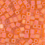 4mm Matte Transparent Orange AB Miyuki Cube Bead (125 Gm) #138FR