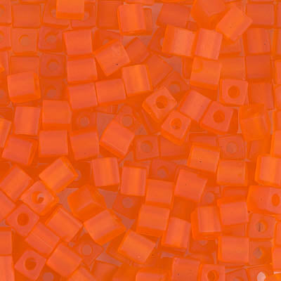 4mm Matte Transparent Orange Miyuki Cube Bead (125 Gm) #138F