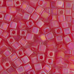 4mm Matte Transparent Ruby AB Miyuki Cube Bead (125 Gm) #141FR