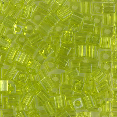 3mm Transparent Chartreuse Miyuki Cube Bead (125 Gm) #143