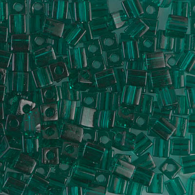 3mm Transparent Emerald Miyuki Cube Bead (125 Gm) #147