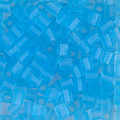 4mm Matte Transparent Aqua Miyuki Cube Bead (125 Gm) #148F