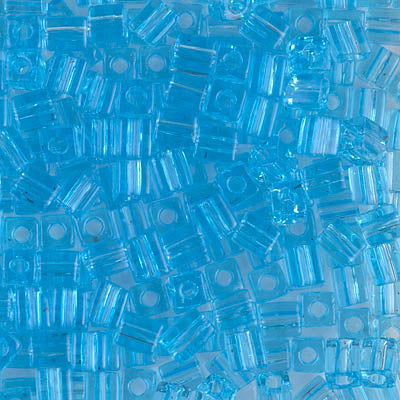 4mm Transparent Aqua Miyuki Cube Bead (125 Gm) #148