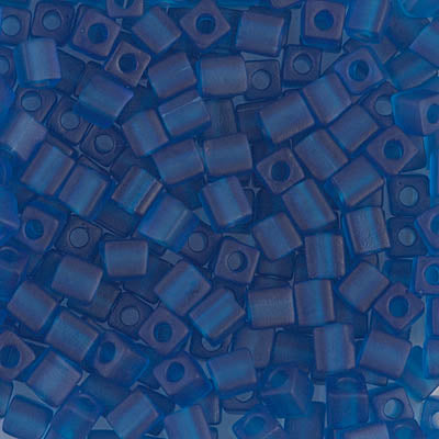 4mm Matte Transparent Capri Blue Miyuki Cube Bead (125 Gm) #149F