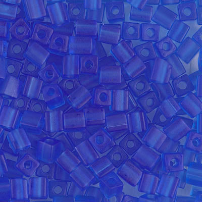 4mm Matte Transparent Sapphire Miyuki Cube Bead (125 Gm) #150F