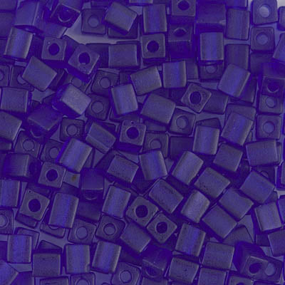 3mm Matte Transparent Cobalt Miyuki Cube Bead (125 Gm) #151F